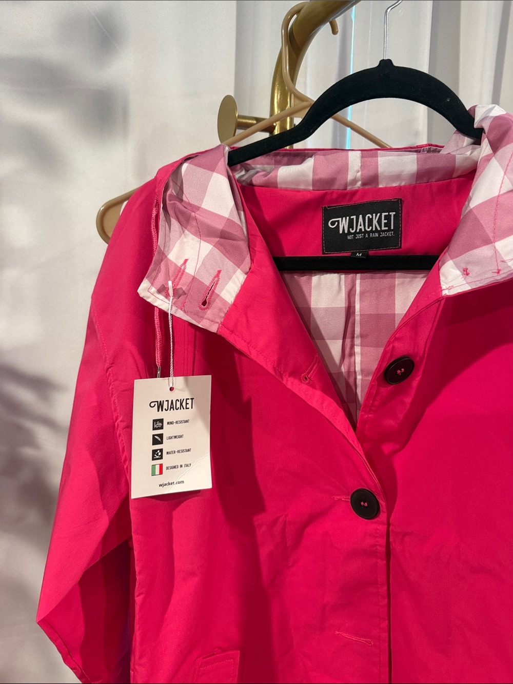 WJacket Icon Windbreaker Rain Jacket Longline Water-resistant Windproof - Picture 5 of 16